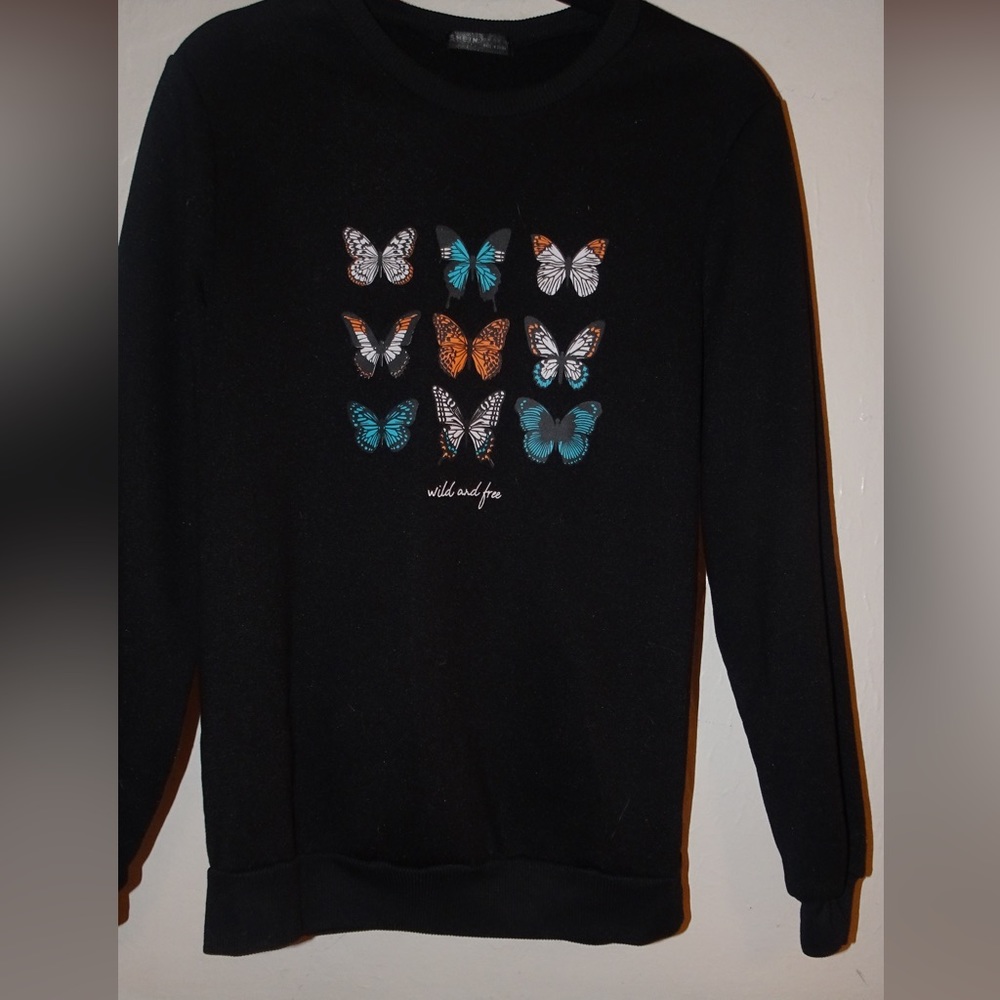 Black Butterfly Crewneck